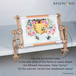 Milward Rotating Tapestry Frame - Beech Wood 45.7X30.5Cm Clip-On Frame For Needlecraft & Embroidery - thumbnail 3