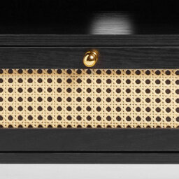 "Spinningfield Rattan Tv Unit, Black Tv Cabinet For Tvs Up To 55"", Cane Tv Entertainment Unit, 2 Storage Drawers & 2 Open Shelves" - thumbnail 9