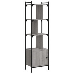 Walplus Bookcase With Door Grey Sonoma 44.5X30X154.5 Cm Engineered Wood - thumbnail 2