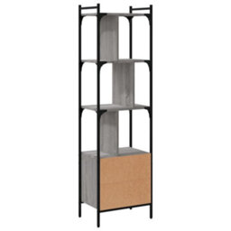 Walplus Bookcase With Door Grey Sonoma 44.5X30X154.5 Cm Engineered Wood - thumbnail 6