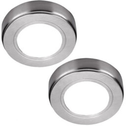2-Pack Chrome Led Under Cabinet Lights - Natural White 240V Mains Power - thumbnail 1