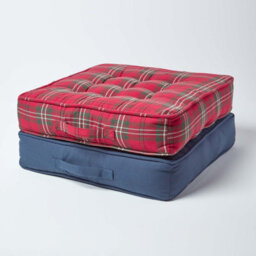 Homescapes Edward Tartan Cotton Armchair Booster Cushion - thumbnail 7
