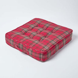 Homescapes Edward Tartan Cotton Armchair Booster Cushion - thumbnail 2