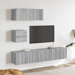 Berkfield Modern 4 Piece Tv Cabinet Set Grey Sonoma Engineered Wood - thumbnail 2
