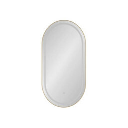 Royal Bathrooms Elite 450 X 900mm Brushed Brass Led Framed Capsule Bathroom Led Mirror With Demister Pad Anti-Fog - thumbnail 4