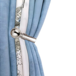 Oxford Homeware Satin Brushed Silver Effect Curtain Hold Back With Metal Ball Finials Heavy Duty Durable Wall Tie Backs Pair - thumbnail 9