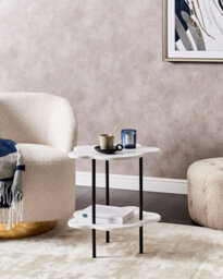 Beliani Side Table Cloud White - thumbnail 2