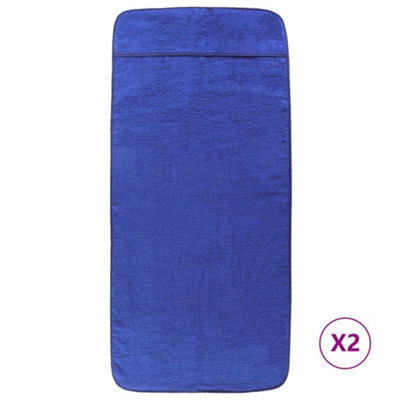 Berkfield Soft Beach Towels 2 Pcs Royal Blue 60X135 Cm Fabric 400 Gsm