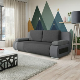 Emma 3 Seater Sofa Bed With Storage Upholstered Back Pillows 200Cm Sleeping Area 200 143Cm Grey And Light Grey