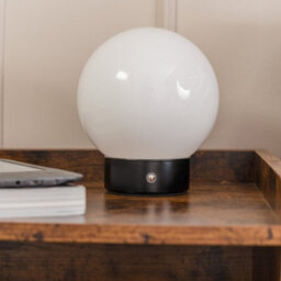 Valuelights Atlas Rechargeable Portable Table Lamp With Globe Shade - thumbnail 3