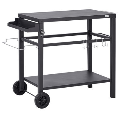Beliani Garden Serving Trolley Staletti Metal Black - image 1