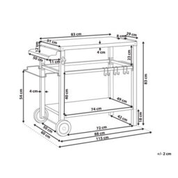 Beliani Garden Serving Trolley Staletti Metal Black - thumbnail 3