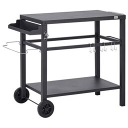 Beliani Garden Serving Trolley Staletti Metal Black - thumbnail 1
