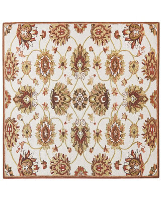 Beliani Heritage Hand-Tufted Wool Area Rug 200 X 200 Cm Beige Brown Oriental Pattern Thick Pile - image 1