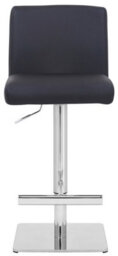 Lamboro Snella Deluxe Breakfast Bar Stool, Height Adjustable Swivel Gas Lift, Home Bar & Kitchen Real Leather Barstool, Black - thumbnail 3
