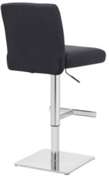Lamboro Snella Deluxe Breakfast Bar Stool, Height Adjustable Swivel Gas Lift, Home Bar & Kitchen Real Leather Barstool, Black - thumbnail 4