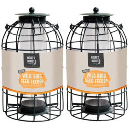 STAR SUPPLIES Weather Resistant Seed Feeder Metal Bird Hanging Cage - thumbnail 2