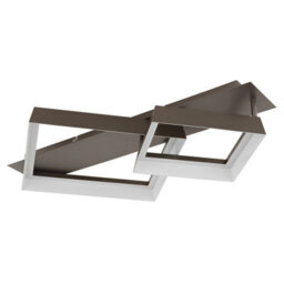 Luminosa Lighting Luminosa Syrakus Twin Square Semi Flush Ceiling Light Matt Coffee Led 3000K - thumbnail 3