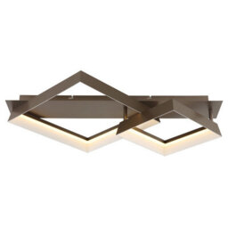 Luminosa Lighting Luminosa Syrakus Twin Square Semi Flush Ceiling Light Matt Coffee Led 3000K - thumbnail 4