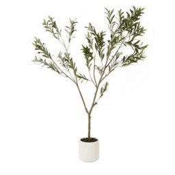 Wyld Haus 180Cm Mediterranean Artificial Olive Tree In White Pot - Tall Indoor Faux Plant - thumbnail 3