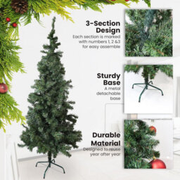 Divchi 4Ft Premium Christmas Tree 130 Branch Xmas Trees Artificial Christmas Tree Pine Tree With Plastic Stand Realistic Branches - thumbnail 4