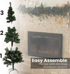 Divchi 4Ft Premium Christmas Tree 130 Branch Xmas Trees Artificial Christmas Tree Pine Tree With Plastic Stand Realistic Branches - thumbnail 2