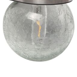 Longny Crackle Glass Ball Adjustable Brushed Silver Effect Solar-Powered Integrated Led 1.25W Pir With Motion Sensor Round Outdoor Wall Light - thumbnail 5