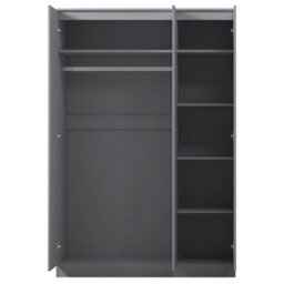 FWSTYLE Stora 3 Door Triple Wardrobe Large High Gloss Grey - thumbnail 7