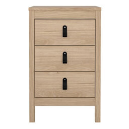 Furniture To Go Barcelona Bedside Table 3 Drawers In Jackson Hickory Oak - thumbnail 2