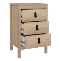 Furniture To Go Barcelona Bedside Table 3 Drawers In Jackson Hickory Oak - thumbnail 6