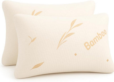Nod Off Pack Of 2 Bamboo Pillow Comfort And Orthopaedic Side Sleeper Bed Pillow Hypoallergenic Breathable - image 1