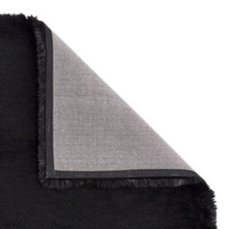 Black Shaggy Modern Plain Machine Made Rug For Living Room And Bedroom-60Cm X 120Cm - thumbnail 8