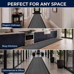 "Bravich Grey Hallway Runner 66 X 183Cm (2'2"" X 6')" - thumbnail 7