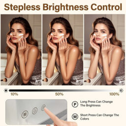 Crystal Hollywood Vanity Makeup Mirror Crystal Led Strip 58X46Cm 3 Lighting Modes 5X Magnifier And Usb Charging - thumbnail 5