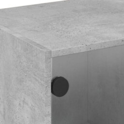 Berkfield Classic Tv Cabinet With Glass Doors Concrete Grey 102X37X42 Cm - thumbnail 9