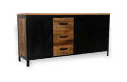 Buttercup Farm Induse Large Sideboard - Mango Wood/iron - L42 X W160 X H78 Cm - Pp Sawn Finish