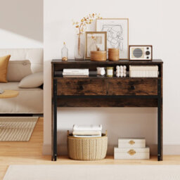 Gainoom Extendable Coffee Computer Desk Convertible Home Office Desk W/ Drawers - thumbnail 3