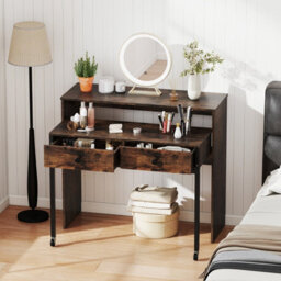 Gainoom Extendable Coffee Computer Desk Convertible Home Office Desk W/ Drawers - thumbnail 4