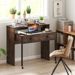 Gainoom Extendable Coffee Computer Desk Convertible Home Office Desk W/ Drawers - thumbnail 5