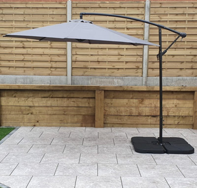 Signature Weave 3M Banana Cantilever Parasol Sun Shade Umbrella Chocolate Brown - image 1