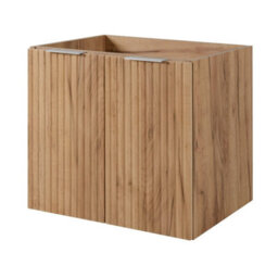 Heze Furniture Flow 2 Door Bathroom Vanity Cabinet With 2 Shelves And Basin 60Cm - Gold Craft Oak - thumbnail 2