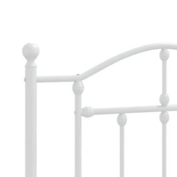Berkfield Metal Bed Frame With Headboard White 107X203 Cm - thumbnail 8