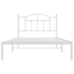 Berkfield Metal Bed Frame With Headboard White 107X203 Cm - thumbnail 5