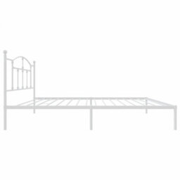 Berkfield Metal Bed Frame With Headboard White 107X203 Cm - thumbnail 6