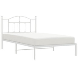 Berkfield Metal Bed Frame With Headboard White 107X203 Cm - thumbnail 3