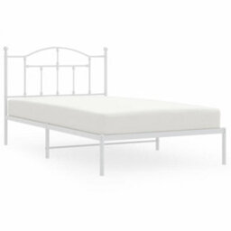 Berkfield Metal Bed Frame With Headboard White 107X203 Cm - thumbnail 2