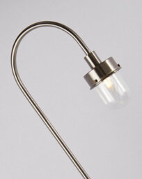 Lighting Collection Modern Silver Arc Floor Lamp With Hanging Dome Metal Shade - thumbnail 4