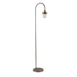 Lighting Collection Modern Silver Arc Floor Lamp With Hanging Dome Metal Shade - thumbnail 3