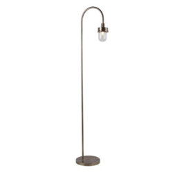 Lighting Collection Modern Silver Arc Floor Lamp With Hanging Dome Metal Shade - thumbnail 2