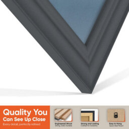 "AK Frames 25X17"" Dark Grey Classic Vinyl Record Frame With Pompadour Mount For 12 Inch Lp Cover & Disc - Overlapped Design" - thumbnail 3